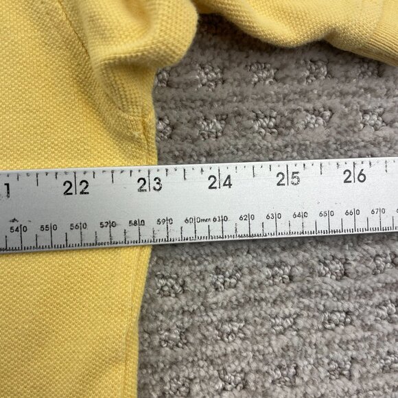 Vintage 90s Tommy Hilfiger Polo Shirt Men Large L Yellow Preppy Box Logo 1990s - Picture 8 of 10